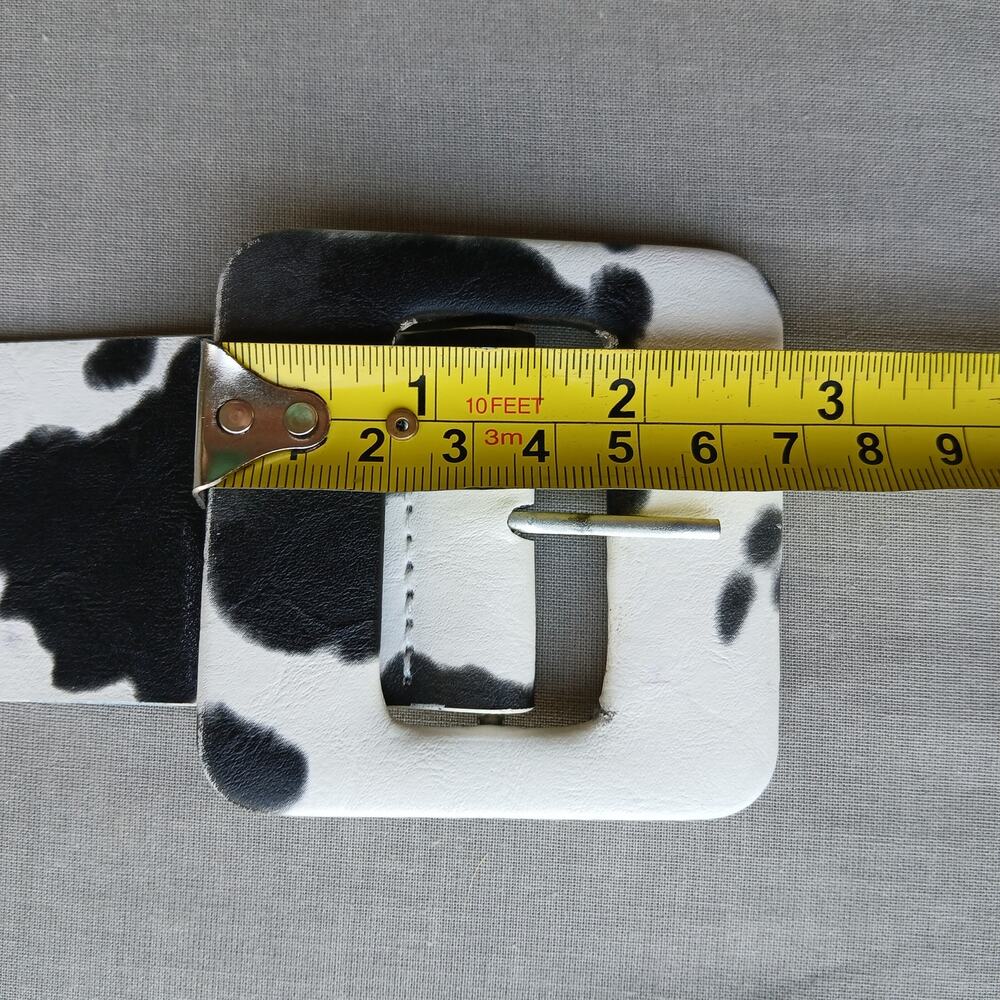 Nasty Gal Cow Can I Help You Faux Leather Chunky Belt waist size 30" - 37" - Picture 13 of 16